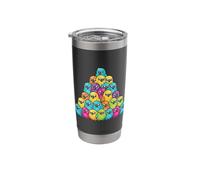 Bird, Colorful Budgie Pyramid Cute Cartoon Stack Stainless Steel Insulated Tumbler
