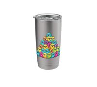 Bird, Colorful Budgie Pyramid Cute Cartoon Stack Stainless Steel Insulated Tumbler