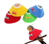 Bird Cone Collar 4 Pcs Set Pet Parrot Anti-bite Elizabethan Collars Protective Anti-Grab Feather Wound Healing Recovery Cones for Lovebird Cockatiel Budgerigar Parakeet Yellow Blue Red Green