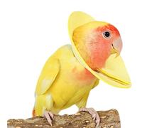 Bird Cone Collar Plucking - Velour Leather Adjustable, Lightweight Small Medium Large Extra-Large, Soft Comfortable Protective Collar, Skin-Friendly Elizabethan Aid | Cockatiel Budgerigar Parrot