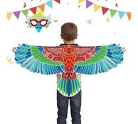 Bird Costume Wings Set - Polyester Animal Cape Elastic Straps, Kids Cosplay Dress Up Outfit, Parrot Owl Eagle Chicken Theme Costume, Lightweight Stage Wear | Carnival Halloween School Play Masque