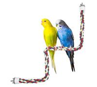 Bird Cotton Rope Perch, Bendable Bungee Climbing Swing for Birds, Colorful Fun Climbing Parakeet Rope Perch Toy for Parrots, Cockatiels, Parakeets, Budgie Cages Comfy Birds