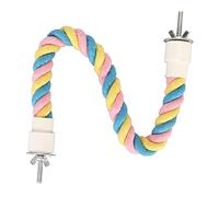Bird Cotton Rope Perch | Bendable & Safe Climbing Toy for Parrots/Cockatiels/Budgies | Colorful Foot Exercise Perch for Lovebirds and Pet Birds (S)