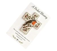 Bird Cross Pocket Blessing, Religious Portable Handmade, Religious Positive Message Bird Card, for Adults Teens Friends Family Prayer Meditation Bible Study