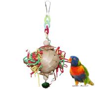 Bird Crushing Toy, Toy for Chewing Birds, Colourful Shredded Paper Bird Cage Toy with Bell, Bird Cage Accessories with Metal Hooks for Parakeets, Parakeets, Parakeets