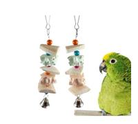 Bird Cuttlebone Chewing Toy, 2PCS Cuttlefish Bone for Birds, Parrot Bird Teeth Grinding Cuttlebone Chewing Toy with Bell, Calcium Supplement Cockatiel Parrot Treats Birds Teeth Grinding Chew Toys