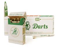 Bird Darts Premium Bamboo Golf Tees, 180 Units (10 Packs of 18) Wooden Golf Tees in Cigarette-Style Packaging - Durable, Biodegradable 2 ¾ Golf Tees - Wood Golf Tees for Stylish, Organized Golfers