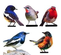 Bird Decor, Effortless Setup Process, 5 Pieces, Garden Metal Sculptures, Birds Fence Decor, Immersive Outdoor Aesthetic, For Porch Courtyard Garden Yard Patio Lawn Grassland