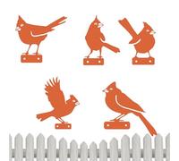 Bird Decor for Outside, Stake Yard Art - Birds Decorative Rust Garden Signs,for Fence Planter Branch Landscape Lawn Patio Birthday Christmas Party