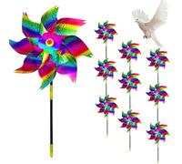 Bird Deterrents for Outside, 10 Pack Reflective Pinwheels for Garden and Yard Decor, Wind Spinners Outdoor Bird scare Devices Windmills Bird Deterrents for Lawn Patio Farm