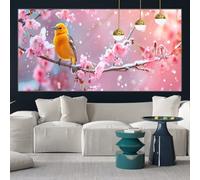 Bird Diamond Art 47x23inch Large Diamond Painting Flower Crystal Art Painting Kits Adults, Full Square Drill Crystal Embroidery Gem Rhinestone Cross Stitch Pictures Crafts,Decor Gifts for Women y-w207