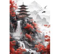 Bird Diamond Art Kits Adults, 5D Diamond Painting River, DIY Adult Crafts, Full Drill Rhinestone Crystal Art and Crafts Picture, Mosaic Production, for Home Wall Decor, Gifts for Women 20x26in E-4930