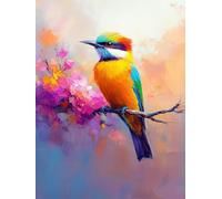 Bird Diamond Art Kits Adults, Diamond Painting Flower Crystal Art Kits for Adults Kids DIY Round Full Drill Gem Dots Embroidery Paintings Crafts Picture for Beginners, Room Decor Gifts 80x110cm 2a-104