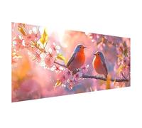 Bird Diamond Art Kits Adults Large Diamond Painting Flower, Square Full Drill Crystal Art Kits for Adults Beginner, 5D DIY Crystal Embroidery Cross Stitch Painting for Room Decor 150x60 cm Z0-329