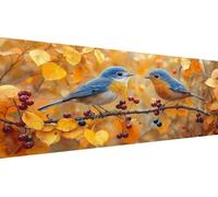 Bird Diamond Art Leaf Diamond Painting Kits Adults, DIY Full Drill Cross Stitch Kits for Adults, Crystal Art Kit for Home Wall Decor, Creative Hobby Gift & Stress Relief, 40x80cm 16x32 Inch Y1-405