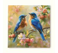 Bird Diamond Painting Flower Diamond Art Kits Adults, 5D Crystal Art Kits for Adults DIY Round Full Drill Gem Dots Rhinestone Embroidery Paintings Crafts Pictures, Home Wall Decor 35x35cm po30-4j