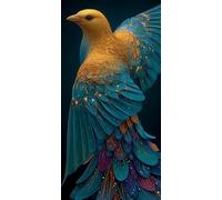 Bird Diamond Painting Kit with Complete Set of Diamond Art Accessories, 5D DIY Full Drill Embroidery Kit, Animal Diamante Gems Canvas Wall Art Crafts for Adults, Room Decor Gifts 12 x 24Inch DZSH5103