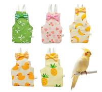 Bird Diaper, 5 pcs Bird Diapers with Waterproof Inner Cute Style Pigeon Pants Chicken Diapers for Indoor Chickens Duck Parakeet Cockatiel Mini Macaw Budgie Canary Monk Lore