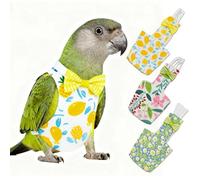 Bird Diaper,Cute Pet Bird Diaper, Parrot Nappy Reusable Flight Suit with Waterproof Inner Birds Diapers for Cockatiel Budgie Lovebird Parakeet Canary Monk Mini Macaw and Medium Birds