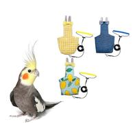 Bird Diaper Harness Flight Suit Clothes with 80 Inch Flying Leash Rope for Parrots Conure Cockatiel Pet Birds Weight 80-105 Grams,3 Pieces Including Three leashes and Three Cotton Pads