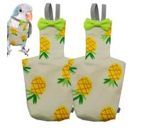 Bird Diapers for Parrots,Reusable Bird Diaper Clothes Washable - 2X Soft Suit Liners, Leak-Proof Pet Supplies, Adjustable Training Nappy, Pineapple Print