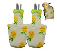 Bird Diapers for Pigeons | Clothes Reusable Washable Parrot Diaper,2X Soft Suit Liners, Leak-Proof Pet Supplies, Adjustable Training Nappy, Pineapple Print