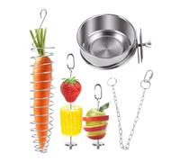 Bird Dishes for Cage Parrot Treat Skewers | Parakeet Food Dish for Fruit Vegetable Pet Crate Pole Outside Finch Backyard Indoor Parakeet