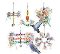 Bird Distortion Toys - 5 Piece Chewing Bird Toys | Cockatiels Hummingbird Finks | Shredder Chew Cage | Destruction Supplies | Lovebird Tr