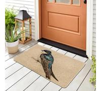 Bird Door Mat, Blue Songbird Doormat for Outdoor & Indoor Springtime Decor, Waterproof Non-Slip Absorbent Welcome Mat, Easy to Clean 29x17 Inch