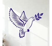 Bird Dove of Peace with Olive Branch Wall Decals It Won't Fall Off 35x39.6cm DarkBlue