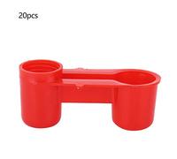Bird Drinker Birds Drinking Fountain Farm Drinking Tool Smooth Edge Safe Design for Poultry Birds Water Supply Durable PVC Material Red Color 10.1 x 3.8 x 4.4cm 20pcs