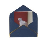 Bird Elegant Greeting Card - Premium Pearlescent Paper Folding Card With Gold Trim, Ideal For Holiday Greetings, Birthdays, Weddings, And Valentine'S Day