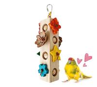 Bird Enrichment Kit - Solid Wood Ornament, Multi-Texture Hanging Hub and Sisal Fiber, Boredom Relief Device for Exotic Species, Animal Accessories, Colorful Tear Up Station for F