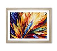 Bird Feather Art Painting Vol.1 Abstract Framed Print | A2 Oak Framed Wall Art | Ready to Hang | Abstract Historical Picture | Living Room Bedroom Lounge Office
