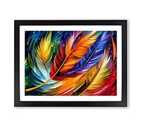 Bird Feather Art Painting Vol.4 Abstract Framed Print | A2 Black Framed Wall Art | Ready to Hang | Abstract Historical Picture | Living Room Bedroom Lounge Office