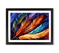 Bird Feather Painting Vol.1 Abstract Framed Print | A2 Black Framed Wall Art | Ready to Hang | Abstract Historical Picture | Living Room Bedroom Lounge Office