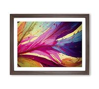 Bird Feather Splash Vol.1 Framed Print | A2 Walnut Framed Wall Art | Ready to Hang | Modern Nature Picture | Living Room Bedroom Lounge Office
