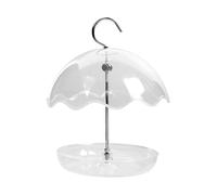 Bird Feeder - 6.89 Inch Outdoor Bird Station | Transparent Garden Feeder - Squirrel Resistant PC Acrylic with Tray and Hooks for Bird Watching on the Balcony, Patio