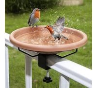 Bird Feeder and Bird Bath 26.5 cm Diameter Hanging Bird Bath for Balcony Railing Garden with Winterproof Bracket and Stand
