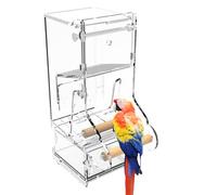 Bird Feeder - Automatic Parrot Feeder | Automatic Transparent Acrylic Bird Feeder Container with Perch, Cage Accessories, Suitable for Small and Medium Turtle Doves and