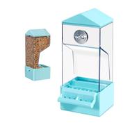 Bird Feeder - Automatic Pet Parrot Feeder for Cage | Transparent Birds Dining Food Container for Animals Zone Backyard Balcony Patio Fence Terrace