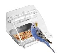 Bird Feeder Bowl for the Cage, Acrylic Perch with Removable Feeding Bowl, Bird Cage Feeder with Perch, for Family, Friends, Parakeets, Canaries, Gentoo, Inseparable Indoor and Outdoor Use