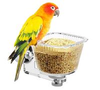 Bird Feeder Cage, Clear Feeding Bowl, Anti Tip Parakeet Feeder, Easy Access For Food And Water, Sturdy Safe Design, Ideal For Cockatiel, Macaw, Parakeet, Finch, Lovebird, Small Bird Supplies