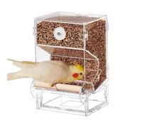 Bird Feeder, Cage Food Dispenser, Feeding Container, Transparent Automatic Drainage Holes, Integrated Pallets Cockatiels, Parakeets, Parrots, 8.66x4.33x4.13 Inches
