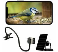 Bird Feeder Camera WiFi 4MP - 2.4GHz Solar Powered Smart Bird Feeder Camera with Live View App, Night Vision, Motion Alerts, Wildlife Camera for Garden Bird feeders