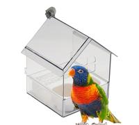 Bird Feeder, Decorative Bird Feeder, Transparent Bathhouse for Observation on the Balcony for Ornamental Birds such as Finches and