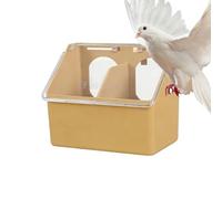 Bird Feeder - Double Hole Dispenser for Parakeet Quail | Indoor Outdoor with Farm Backyard, Parrot Poultry Chicken Garden Cage, Feeding Box with Protective Cover for Easy Feeding