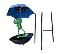 Bird Feeder Easy Installation Sturdy Art Ornament Frog Figurine Light with