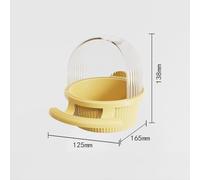 Bird Feeder Food Can Cup Box Water Dispenser Pigeon Trough Utensils Anti Spill Semi Enclosed Splash Proof Baffle Perching Stick One Refill Detachable Design Universal Cage Compatibility