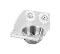 Bird Feeder for Bird Cages - Stainless Steel Bird Bowl Parakeet Feeder for Parakeets Feeders | Red-headed Parrot Transparent Waterproof Feeder with Perch for